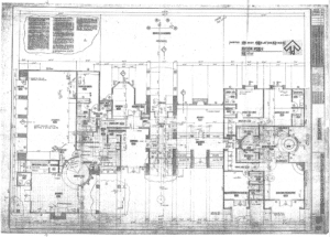 PDF scan of an old blueprint that is difficult to read (click to enlarge)